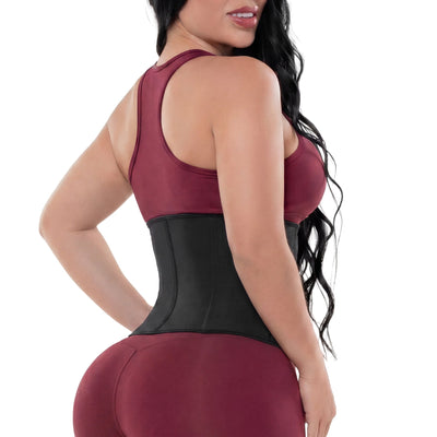 Fajas Latex Sports Waist Cincher High Compression Workout Trainer with Adjustable Hooks