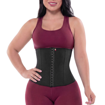 Fajas Latex Sports Waist Cincher High Compression Workout Trainer with Adjustable Hooks