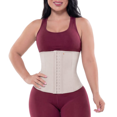 Fajas Latex Sports Waist Cincher High Compression Workout Trainer with Adjustable Hooks