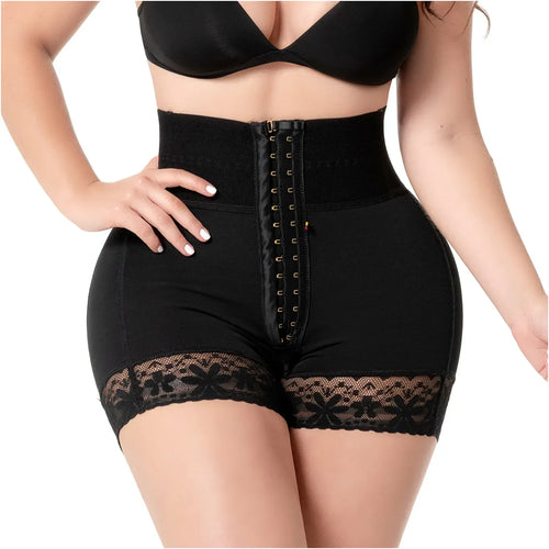 Fajas Butt Lifting Shapewear Shorts with Elastic Waistband and Front Hooks