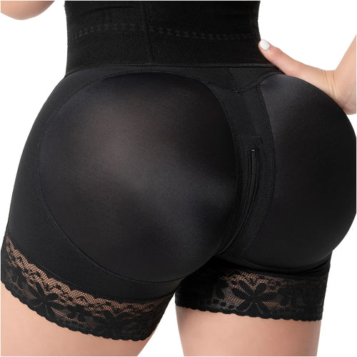 Fajas Butt Lifting Shapewear Shorts with Elastic Waistband and Front Hooks