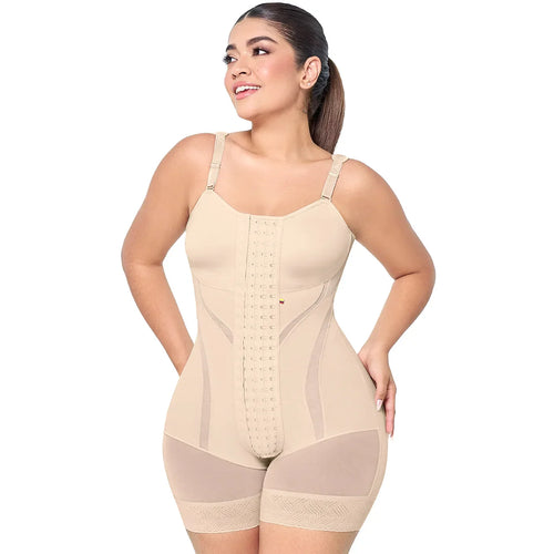 Colombian Fajas High Compression Shapewear with Built-In Bra and Zippered Crotch