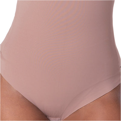 Fajas Seamless Basic Bodysuit | Light Control Thong Shaper w/ Removable Cup