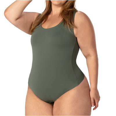 Fajas Seamless Basic Bodysuit | Light Control Thong Shaper w/ Removable Cup
