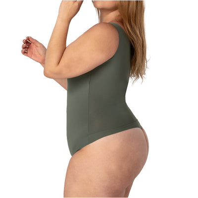 Fajas Seamless Basic Bodysuit | Light Control Thong Shaper w/ Removable Cup