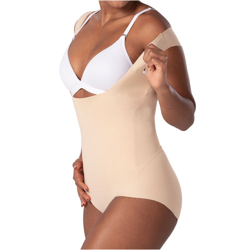 Colombian Fajas Extra-Short Seamless Body Shaper With Light Control Thong Back
