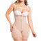 Fajas Mid Thigh Firm Compression Full Body Shaper for Women Butt Lifter Open Bust Postpartum Bodysuit Powernet