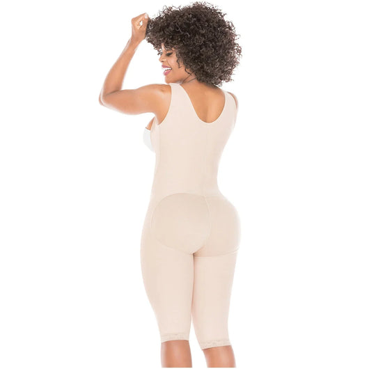 Fajas Post Surgery Stage 1 Butt Lifter Full Bodysuit Open Bust Knee Length Body Shaper for Women Powernet