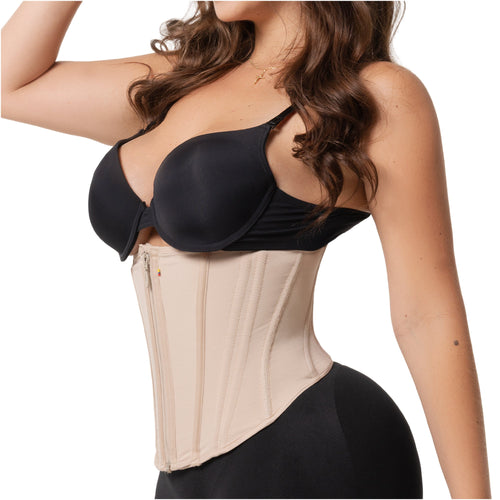 Corset Waist Cincher 15-Bone High Compression Zipper Closure Fajas Abdominal Smoothing