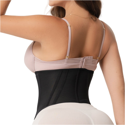 Corset Waist Cincher 15-Bone High Compression Zipper Closure Fajas Abdominal Smoothing