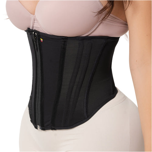 Corset Waist Cincher 15-Bone High Compression Zipper Closure Fajas Abdominal Smoothing