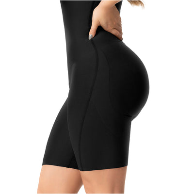 Fajas Mid-Thigh Bodysuit Seamless Tummy Control & Pre-Molded Butt Lift