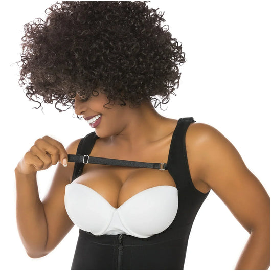 Fajas Post Surgery Stage 1 Butt Lifter Full Bodysuit Open Bust Knee Length Body Shaper for Women Powernet