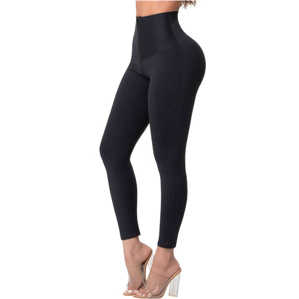 Fajas High-Waist Control Leggings with Front Zipper Butt-Lift & Tummy Control