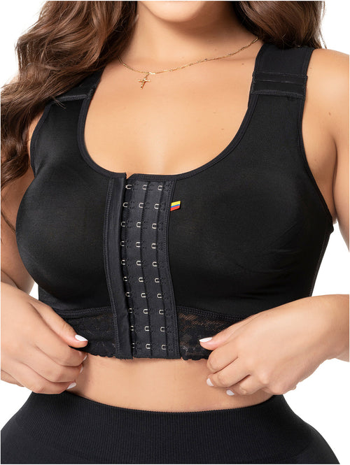 Fajas Stage 1 Post-Surgery Compression Bra Adjustable Support for Augmentation & Reduction