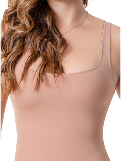 Fajas Square Neck Bodysuit Womens Bodysuit with Tummy Control
