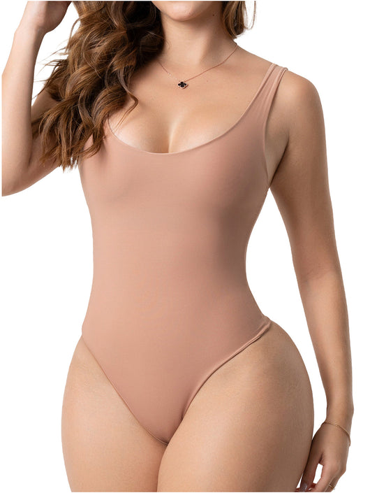 Fajas Scoop Neckline Bodysuit Seamless Bodysuit Top