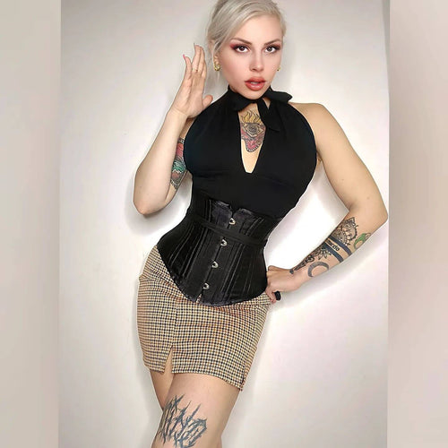 Corset Waist Trainer, Underbust, 26 Steel Bones, Cotton, Hourglass Shaping