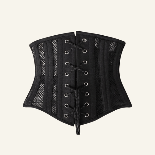 26-Bone Mesh Underbust Corset Short Torso Waist Trainer with Steel Boning