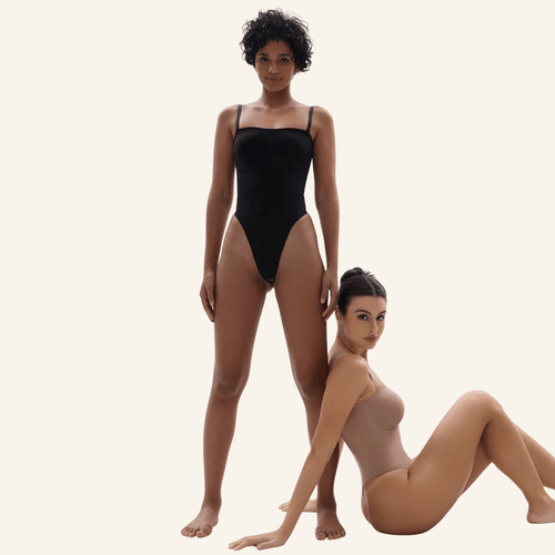 Strapless Thong Shapewear Bodysuit with Medium-Strong Compression and Snap Closure