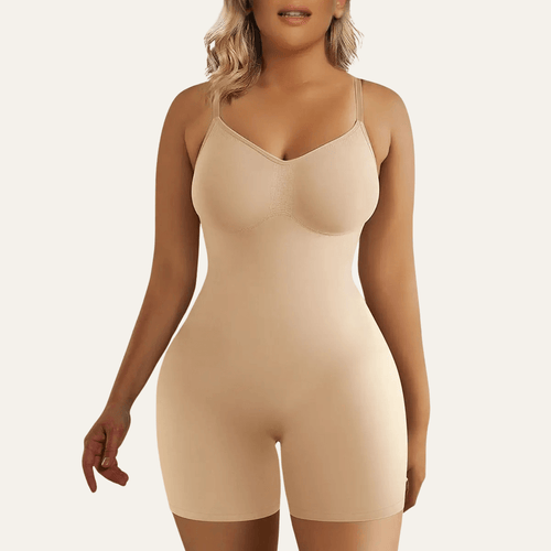 Shapewear Bodysuit Mid Thigh Length Seamless Medium Plus Compression Butt Lift