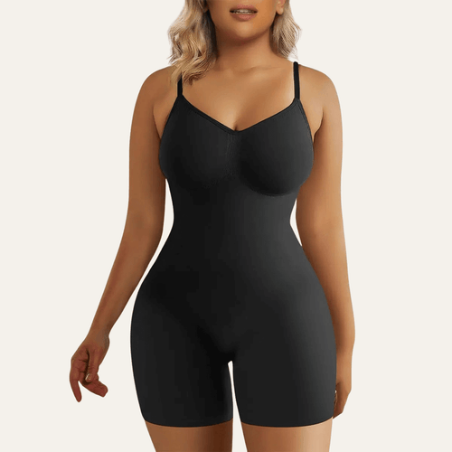 Shapewear Bodysuit Mid Thigh Length Seamless Medium Plus Compression Butt Lift
