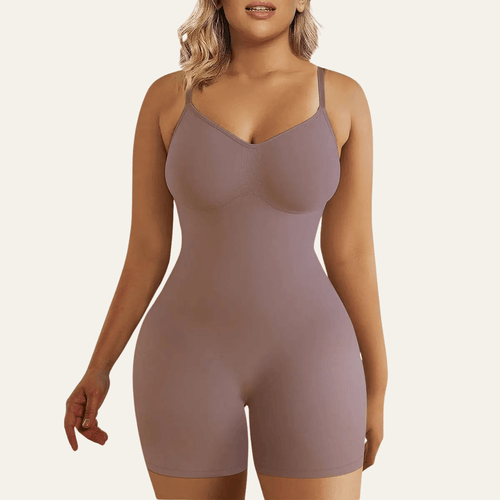 Shapewear Bodysuit Mid Thigh Length Seamless Medium Plus Compression Butt Lift