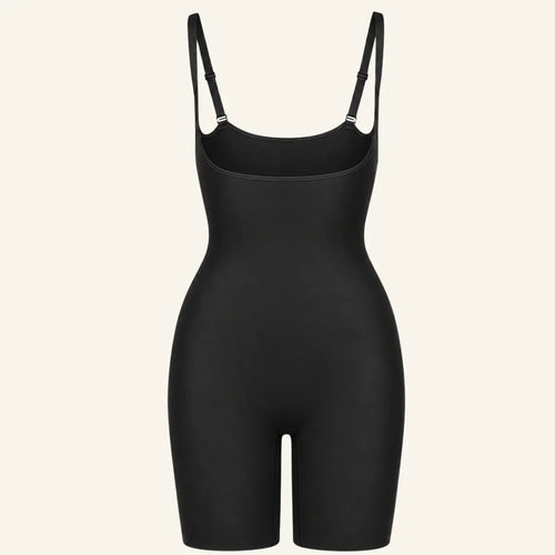 Shapewear Bodysuit Open Bust Mid Thigh Seamless Medium Compression Butt Lift