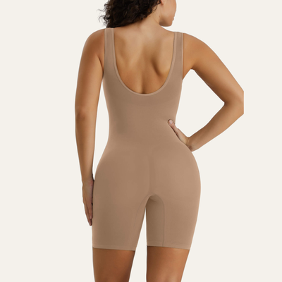 Wide-Strap Seamless Mid-Thigh Bodysuit