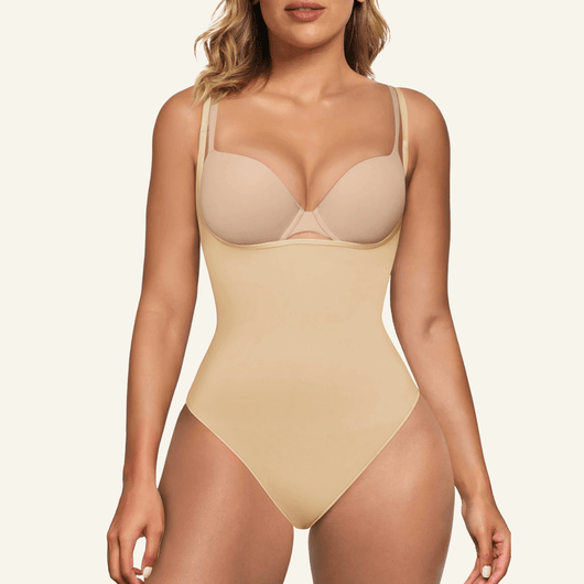 Open-Bust Seamless Thong Bodysuit
