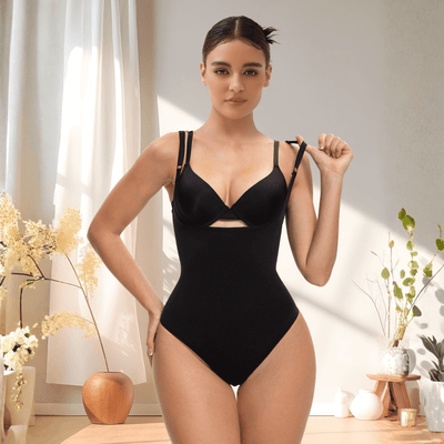 Open-Bust Seamless Thong Bodysuit