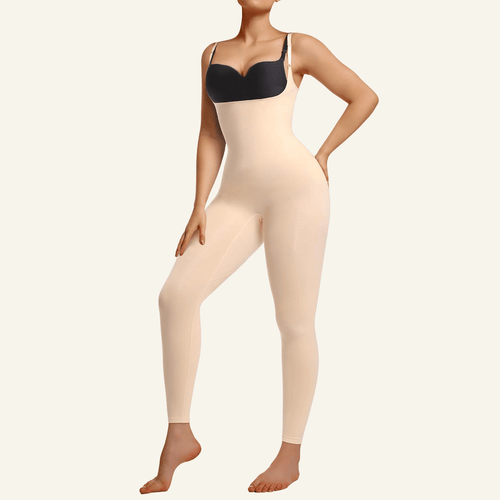 3-In-1 Open-Bust Seamless Bodysuit Full-Length Medium Control Shapewear