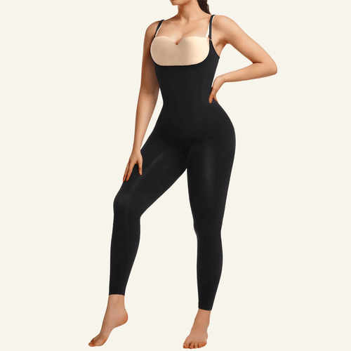 3-In-1 Open-Bust Seamless Bodysuit Full-Length Medium Control Shapewear