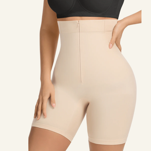 High-Waist Zip-Up Shaper Shorts