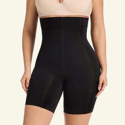 High-Waist Zip-Up Shaper Shorts