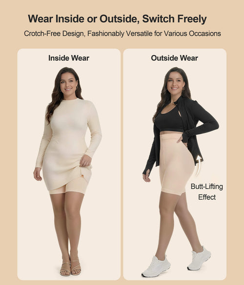 High-Waist Zip-Up Shaper Shorts