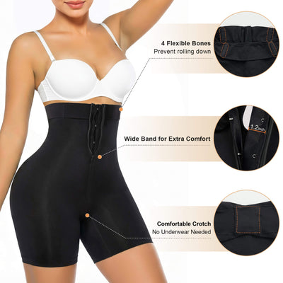 High-Waist Zip-Up Shaper Shorts