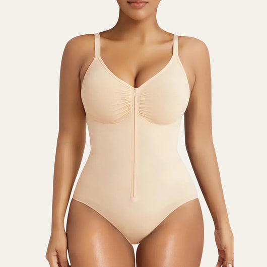 Zip-Up Front Brief Bodysuit