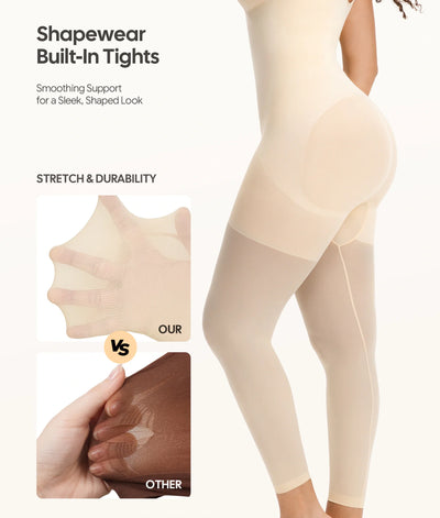 VeilSculpt™ Sheer-Tights Shaping Bodysuit