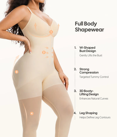 VeilSculpt™ Sheer-Tights Shaping Bodysuit