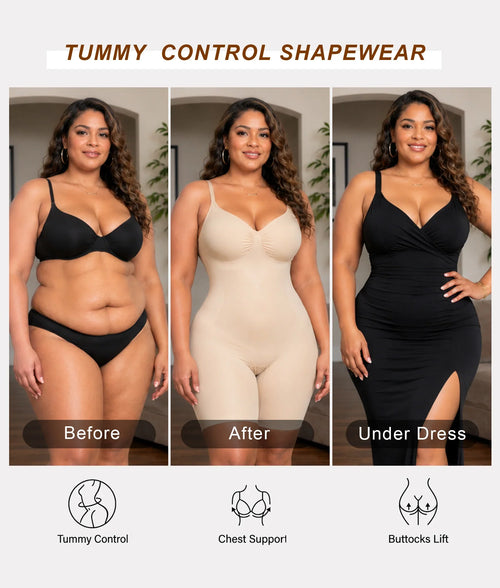 X-Panel Open-Gusset Mid-Thigh Bodysuit