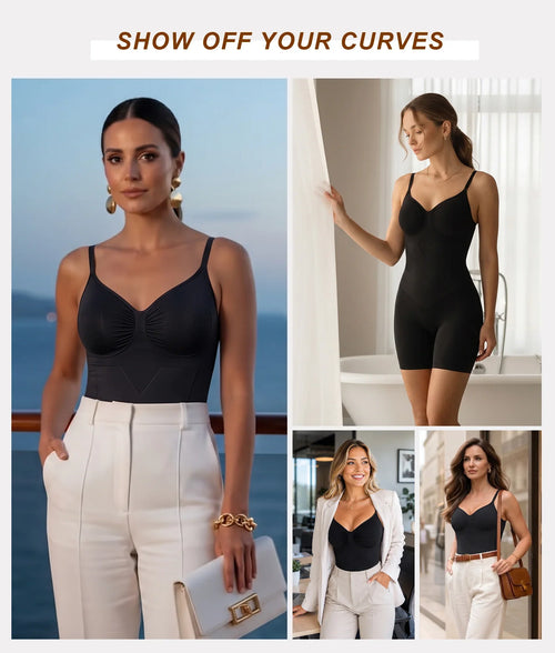 X-Panel Open-Gusset Mid-Thigh Bodysuit