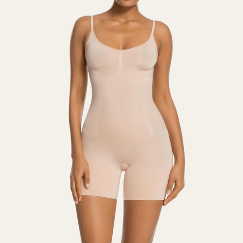 Reinforced-Panel Mid-Thigh Bodysuit