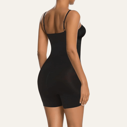 Reinforced-Panel Mid-Thigh Bodysuit