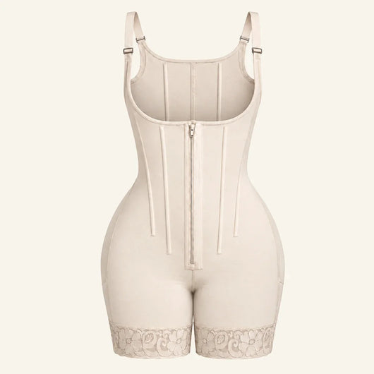 6-Bone Open-Bust Zip-Front Faja
