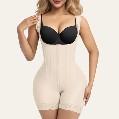 6-Bone Open-Bust Hook-Front Faja