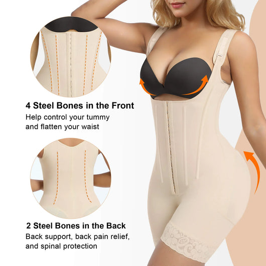 6-Bone Open-Bust Hook-Front Faja