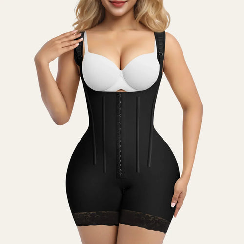 Faja 6-Bone Open-Bust Hook-Front Adjustable Compression Shapewear