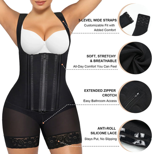 Steel-Boned Open-Bust Butt-Lift Faja