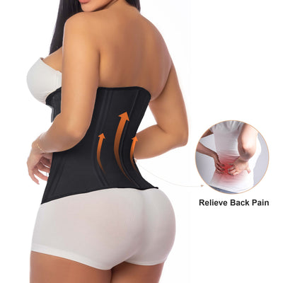 15-Bone Zip-Front Hourglass Shaping Waist Trainer